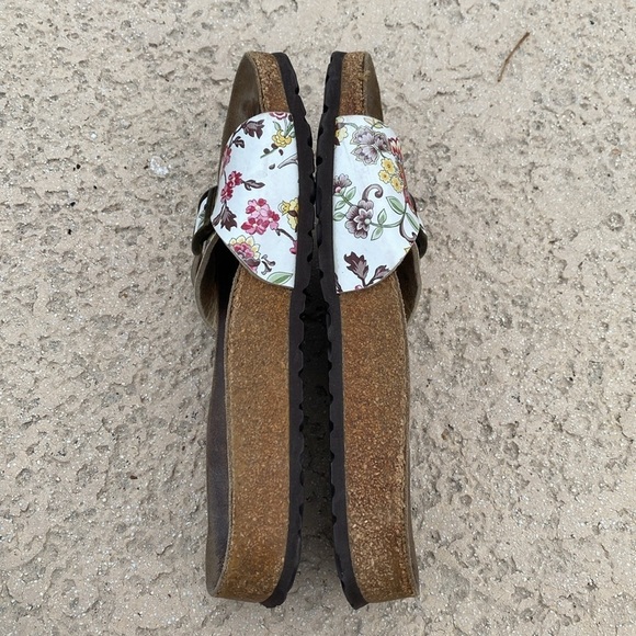 Birkenstock Madrid Papillio floral slides size 37 slip on casual lagenlook - Picture 5 of 7